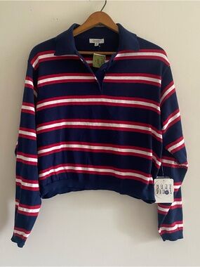 Striped Rugby Polo Sweater